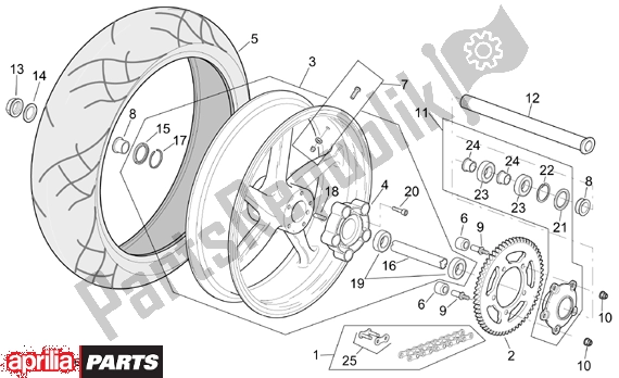 Wszystkie części do Rear Wheel Rsv Mille Version Aprilia RSV Mille 390 1000 2001 - 2002