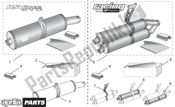 Todas as partes de Acc Performance Parts Ii do Aprilia RSV Mille 396 1000 2003