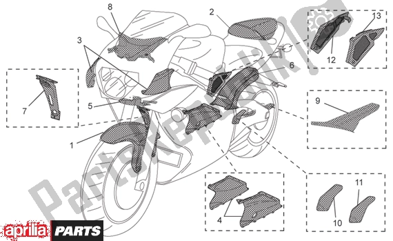 Tutte le parti per il Acc Special Body Parts del Aprilia RSV Mille 396 1000 2003