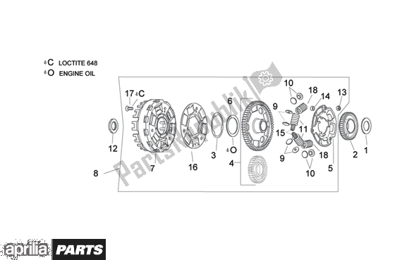 All parts for the Clutch Ii of the Aprilia RSV Mille 396 1000 2003