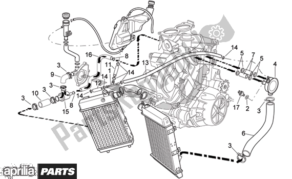 Alle onderdelen voor de Cooling System van de Aprilia RSV Mille 396 1000 2003