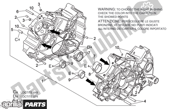 All parts for the Crankcases I of the Aprilia RSV Mille 396 1000 2003