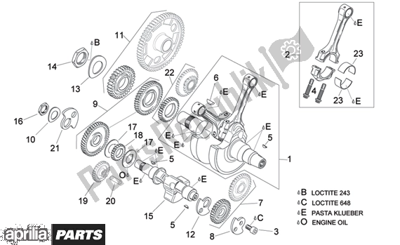 Toutes les pièces pour le Crankshaft I du Aprilia RSV Mille 396 1000 2003