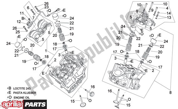 Wszystkie części do Cylinder Head And Valves Aprilia RSV Mille 396 1000 2003