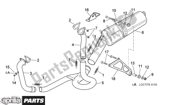 All parts for the Exhaust Pipe of the Aprilia RSV Mille 396 1000 2003