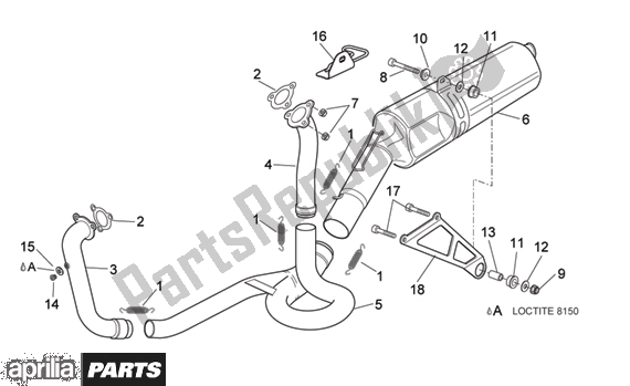 Todas las partes para Exhaust Pipe de Aprilia RSV Mille 396 1000 2003