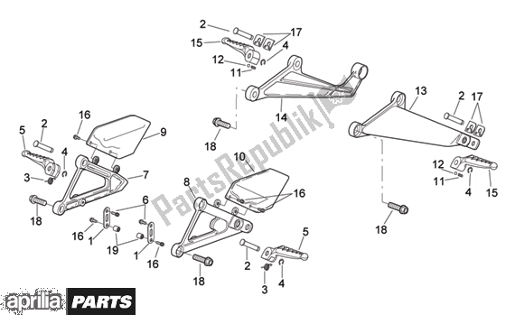 Wszystkie części do Foot Rests Aprilia RSV Mille 396 1000 2003