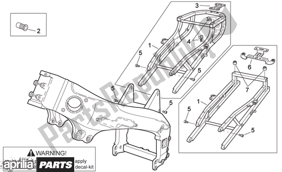 Alle onderdelen voor de Frame I van de Aprilia RSV Mille 396 1000 2003