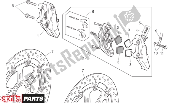 Todas las partes para Front Brake Caliper de Aprilia RSV Mille 396 1000 2003