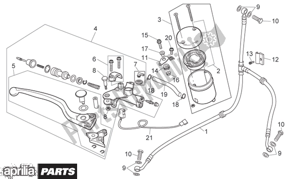 Alle Teile für das Front Brake Pump des Aprilia RSV Mille 396 1000 2003