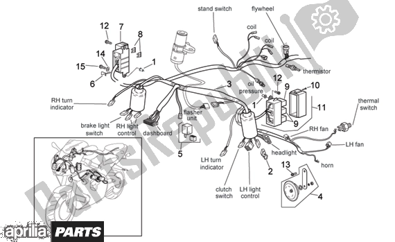 All parts for the Front Electrical System of the Aprilia RSV Mille 396 1000 2003