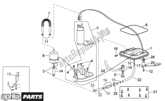 All parts for the Fuel Pump of the Aprilia RSV Mille 396 1000 2003