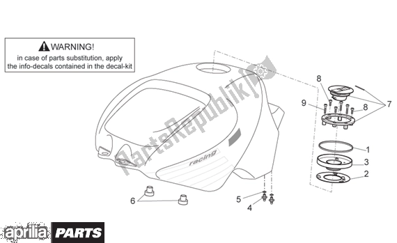 All parts for the Fuel Tank Ii of the Aprilia RSV Mille 396 1000 2003