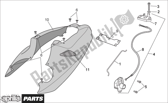 All parts for the Rear Body Rear Fairing of the Aprilia RSV Mille 396 1000 2003