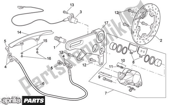 Wszystkie części do Rear Brake Caliper Aprilia RSV Mille 396 1000 2003