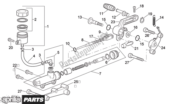 Todas as partes de Rear Brake Pump do Aprilia RSV Mille 396 1000 2003