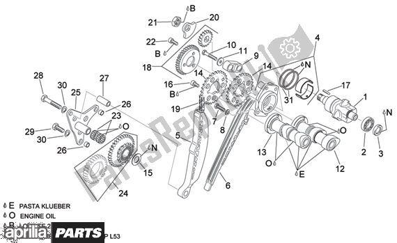 All parts for the Rear Cylinder Timing System of the Aprilia RSV Mille 396 1000 2003