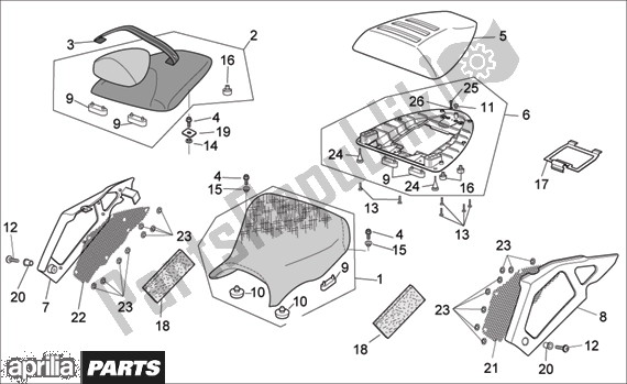 Alle Teile für das Saddle des Aprilia RSV Mille 396 1000 2003