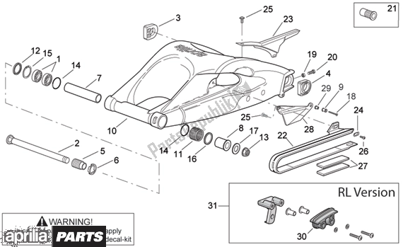 Todas las partes para Swing Arm de Aprilia RSV Mille 396 1000 2003