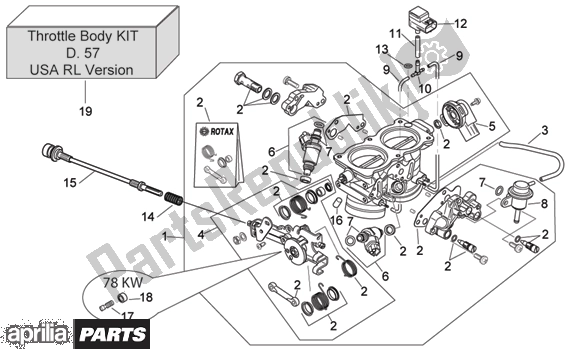 Wszystkie części do Throttle Body Aprilia RSV Mille 396 1000 2003