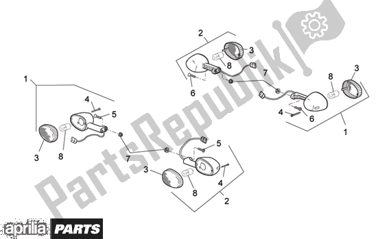 All parts for the Turn Indicators of the Aprilia RSV Mille 396 1000 2003