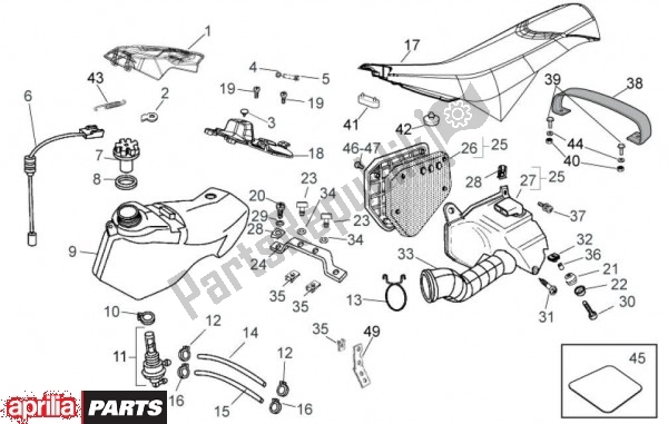 Alle onderdelen voor de Benzinetank van de Aprilia RX-SX 74 50 2011 - 2012