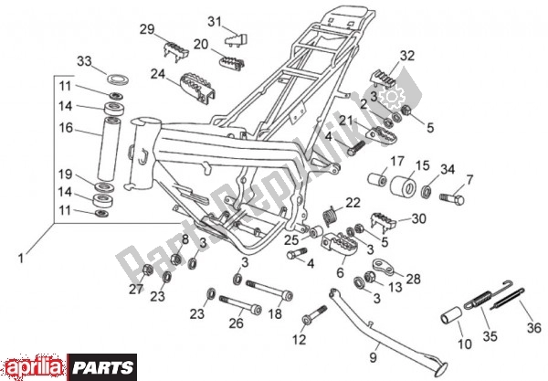 Alle onderdelen voor de Frame van de Aprilia RX-SX 74 50 2011 - 2012