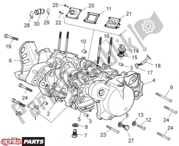 All parts for the Engine of the Aprilia RX-SX 74 50 2011 - 2012