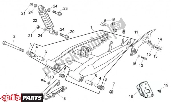 Alle onderdelen voor de Schwinge van de Aprilia RX-SX 74 50 2011 - 2012