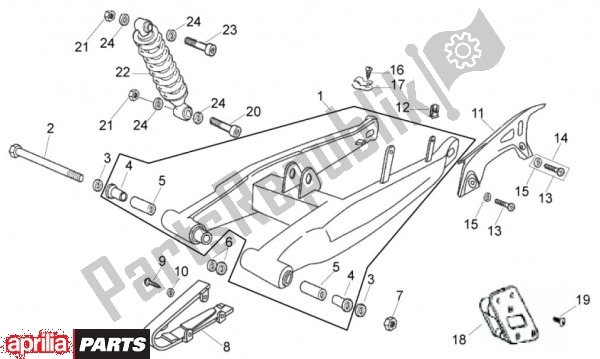 All parts for the Schwinge of the Aprilia RX-SX 74 50 2011 - 2012