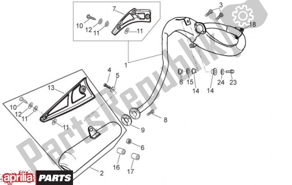 All parts for the Exhaust of the Aprilia RX-SX 74 50 2011 - 2012