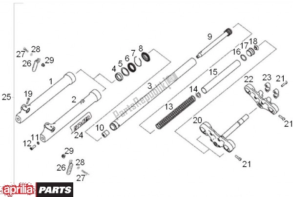 Tutte le parti per il Forcella Anteriore del Aprilia RX-SX 74 50 2011 - 2012