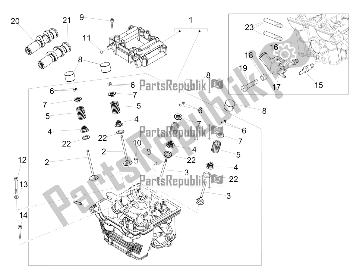 All parts for the Cylinder Head - Valves of the Aprilia RX 125 2018