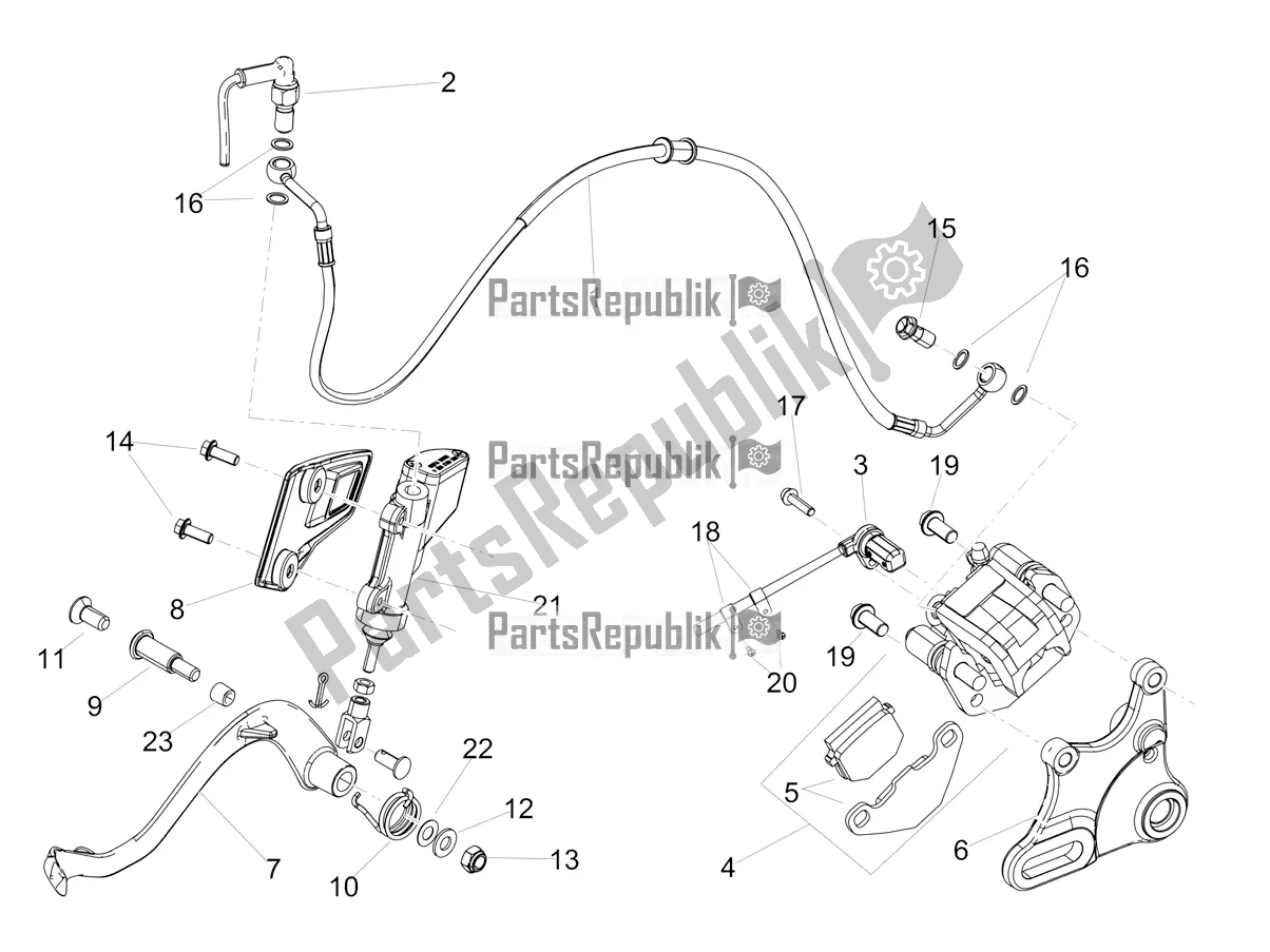 All parts for the Rear Brake System of the Aprilia RX 125 2018