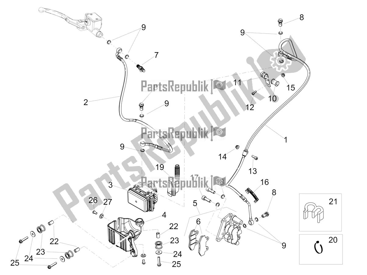 All parts for the Abs Brake System of the Aprilia RX 125 2019