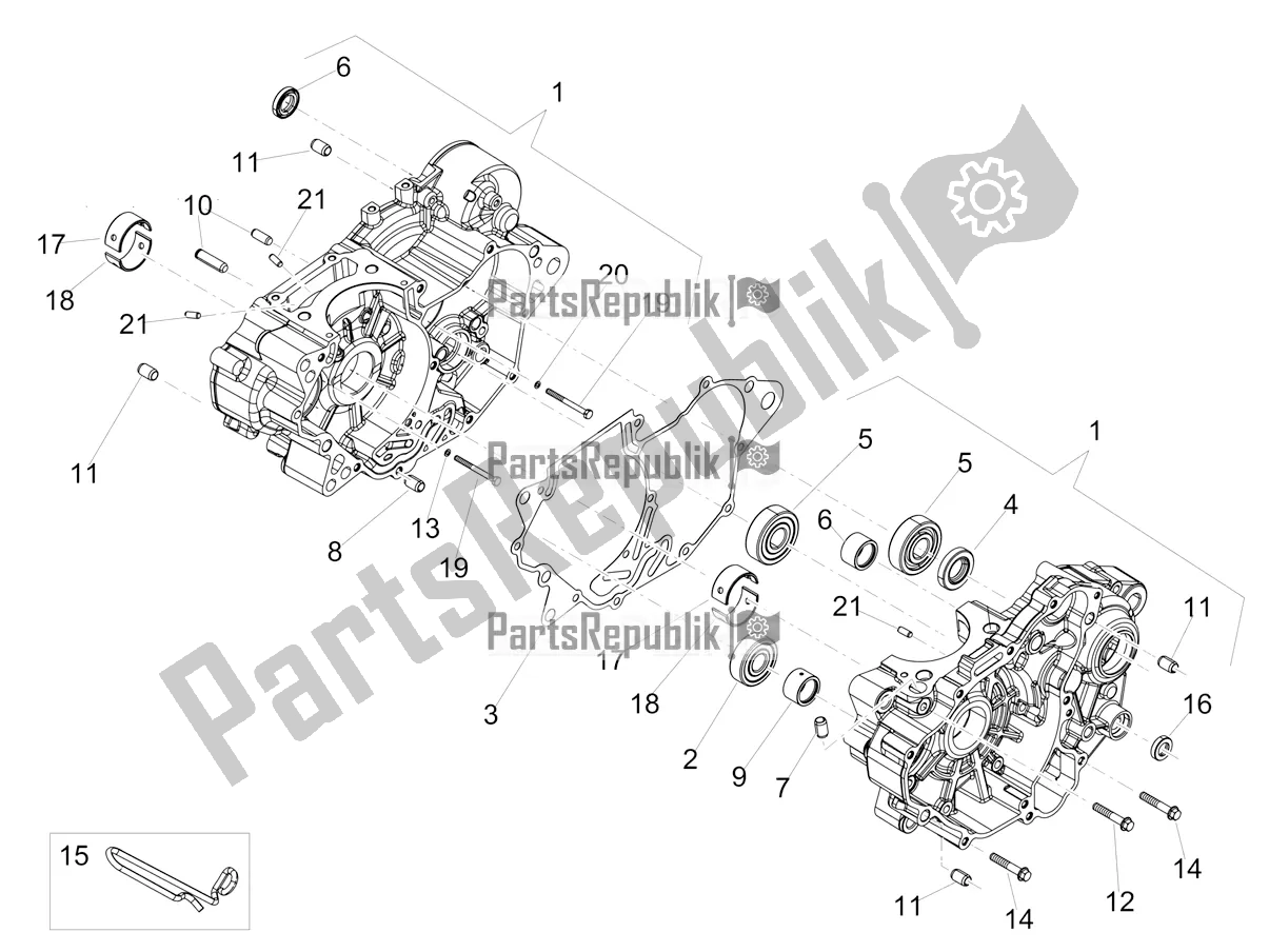 All parts for the Crankcases I of the Aprilia RX 125 2019