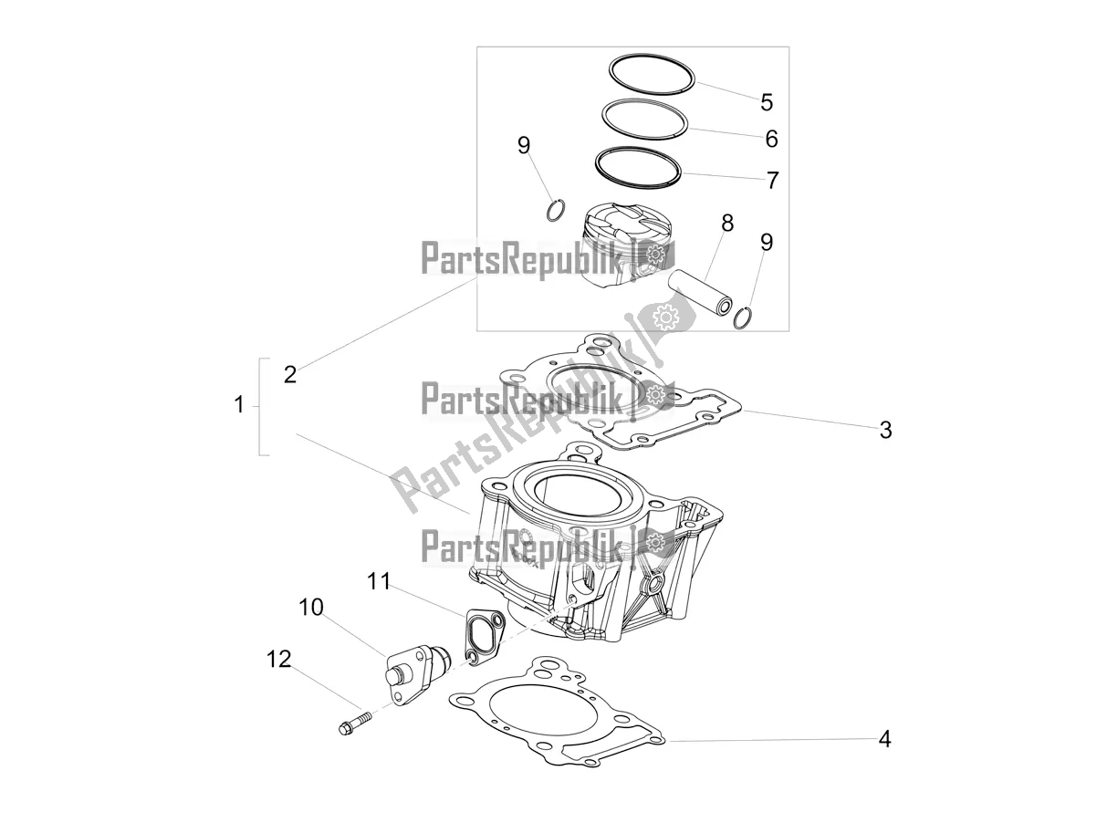 All parts for the Cylinder - Piston of the Aprilia RX 125 2019