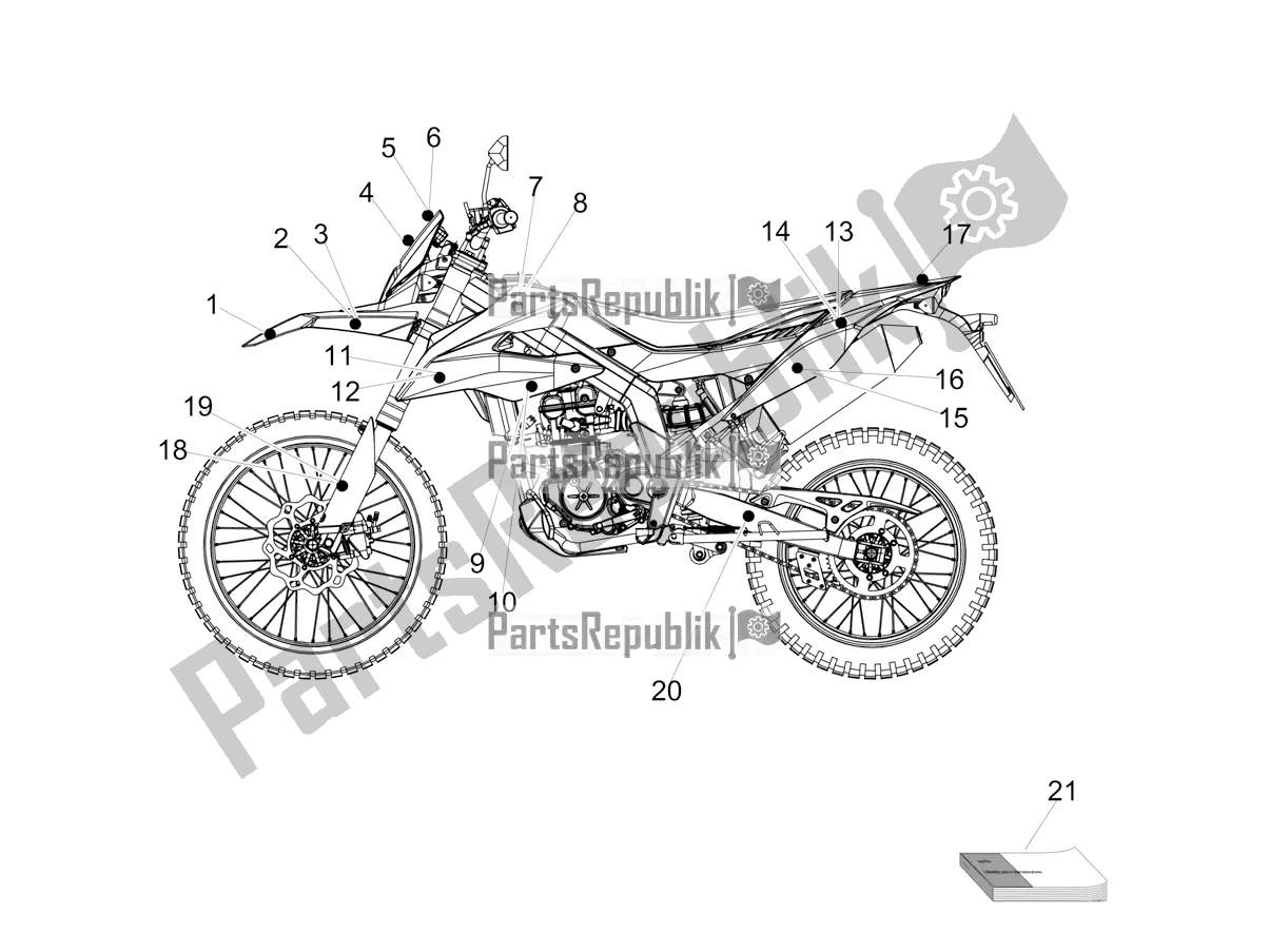 Todas las partes para Decalcomania de Aprilia RX 125 2019