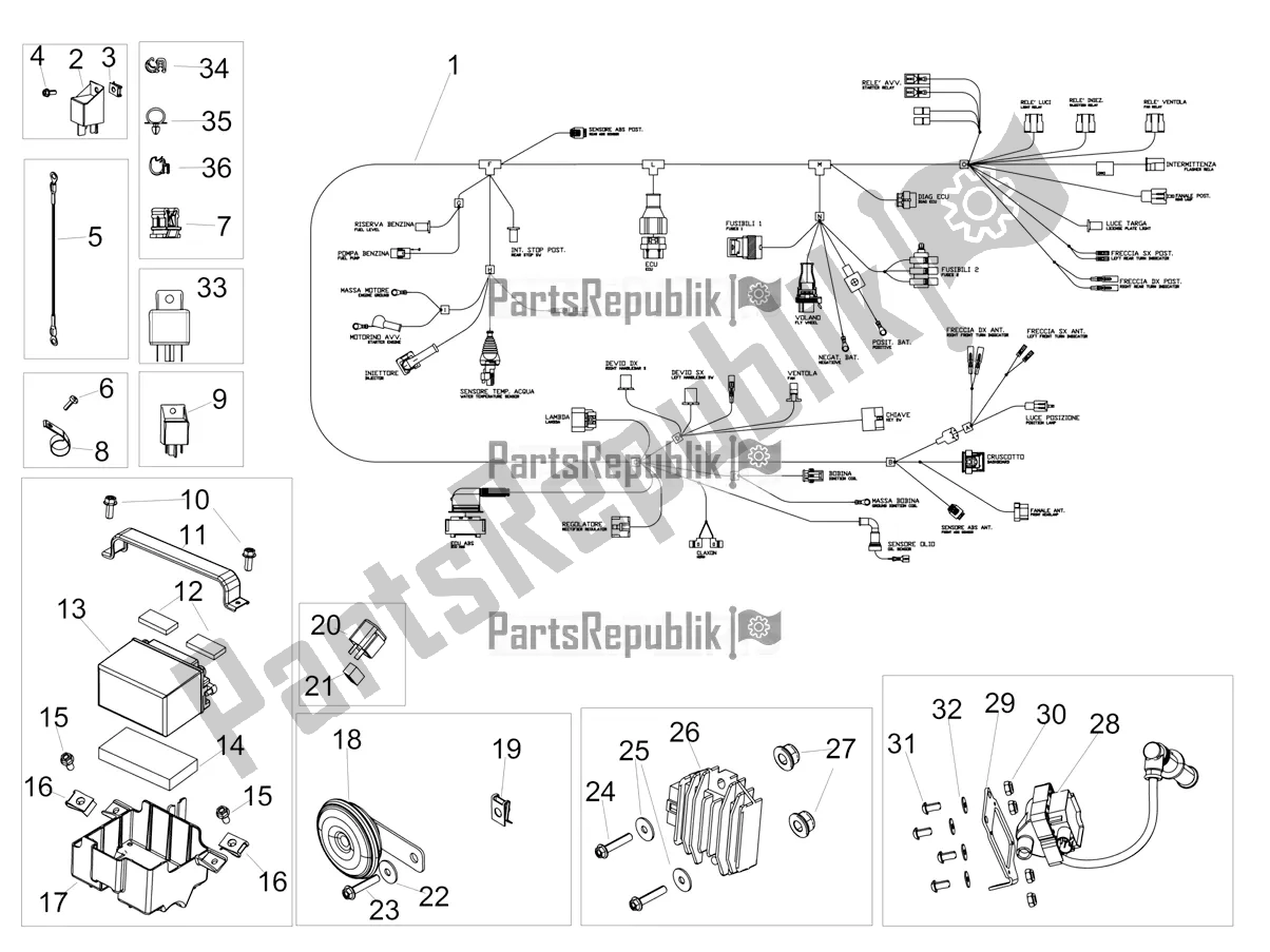 All parts for the Electrical System of the Aprilia RX 125 2019