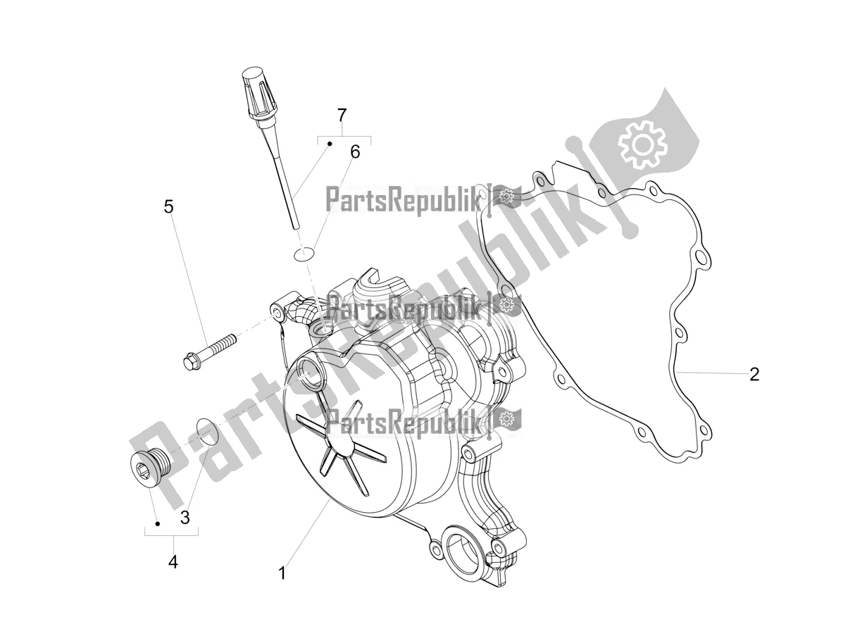 All parts for the Flywheel Cover of the Aprilia RX 125 2019