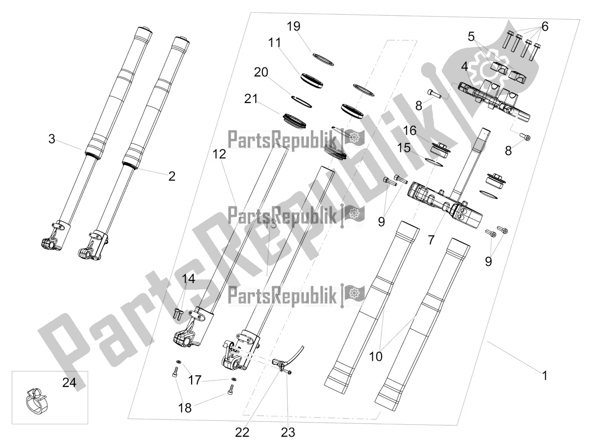 Todas as partes de Garfo do Aprilia RX 125 2019