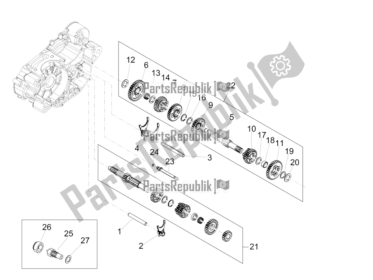 Todas las partes para Caja De Cambios - Conjunto De Engranajes de Aprilia RX 125 2019