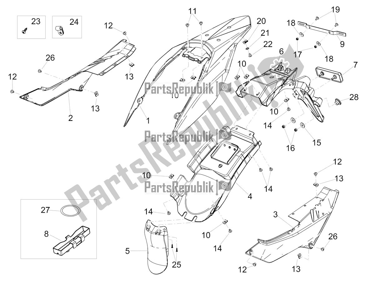 Alle Teile für das Hintere Karosserie des Aprilia RX 125 2019