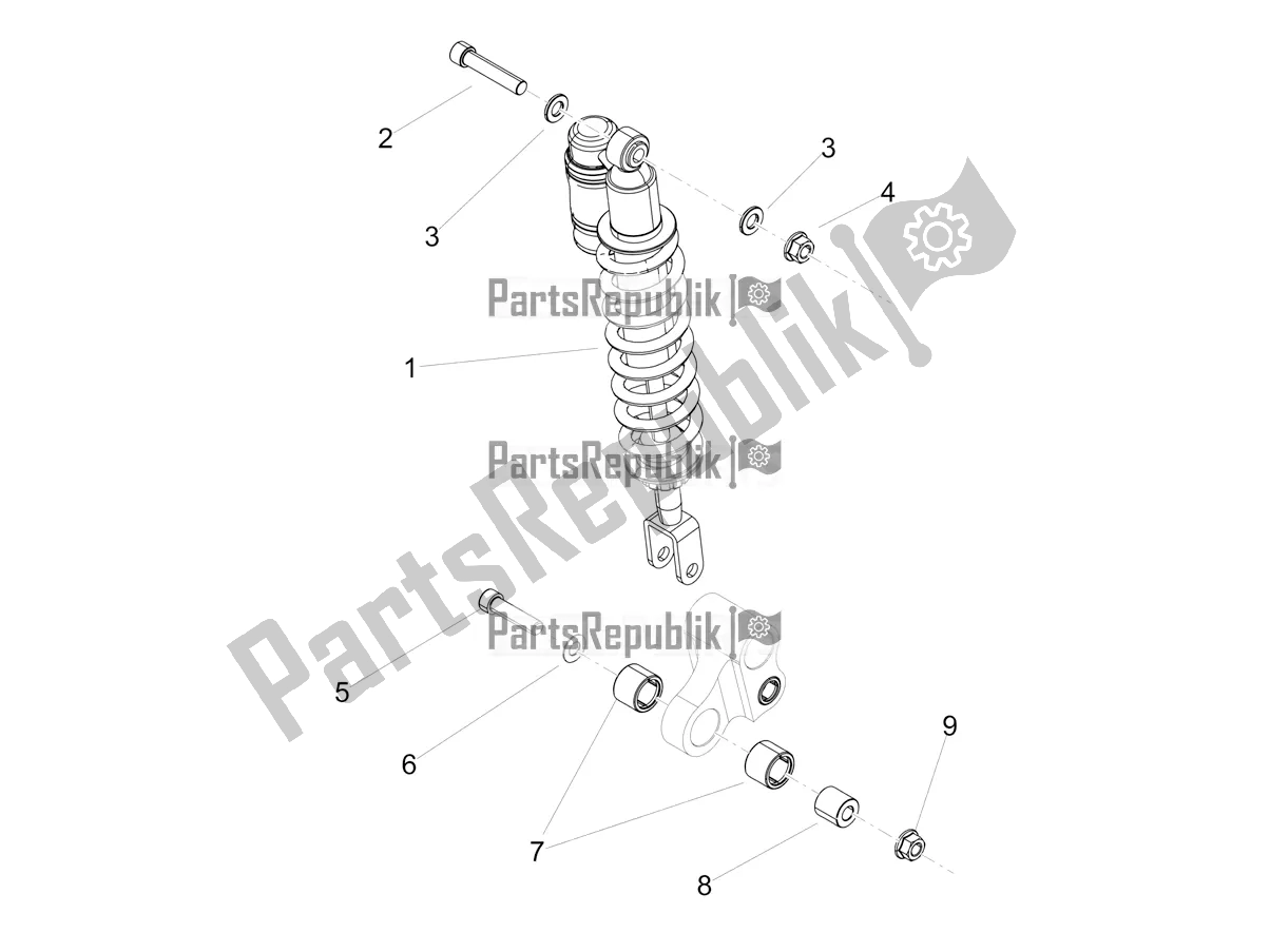 All parts for the Shock Absorber of the Aprilia RX 125 2019