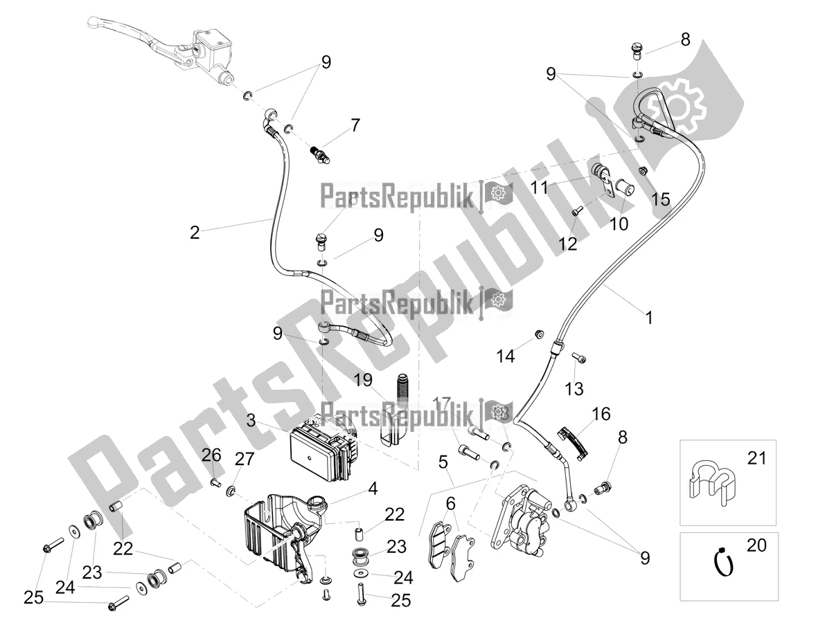 All parts for the Abs Brake System of the Aprilia RX 125 2020