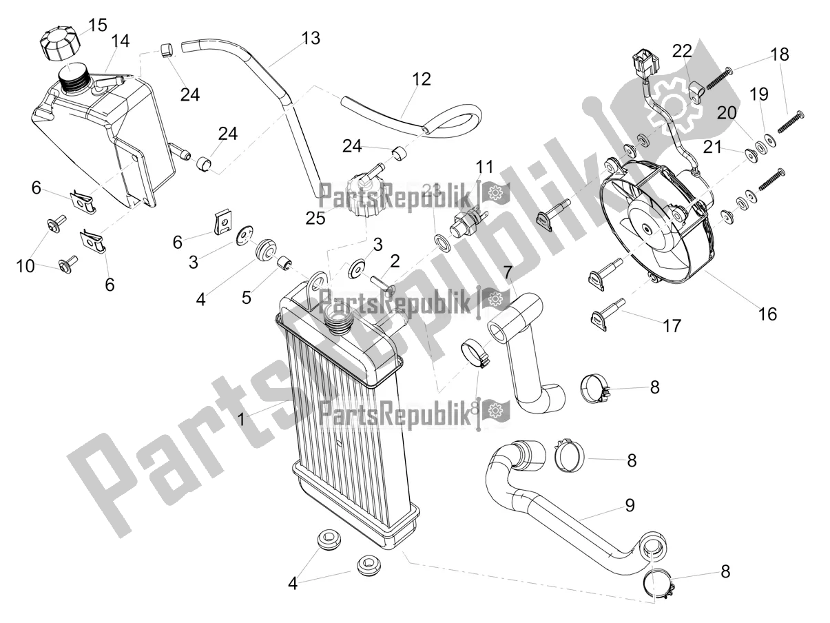 All parts for the Cooling System of the Aprilia RX 125 2020