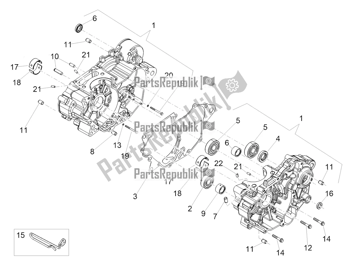 All parts for the Crankcases I of the Aprilia RX 125 2020