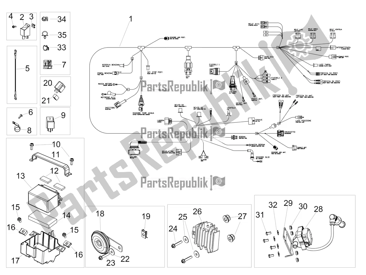 All parts for the Electrical System of the Aprilia RX 125 2020