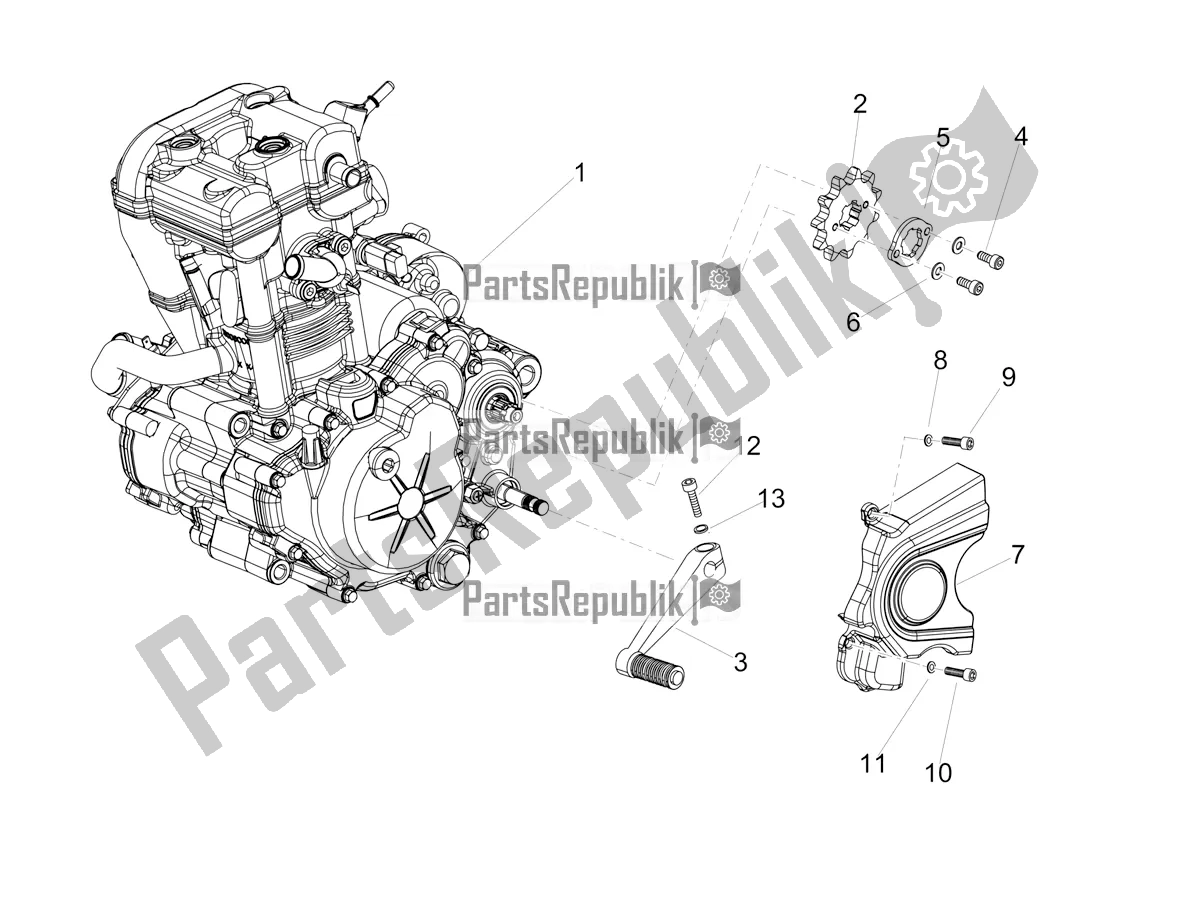 All parts for the Engine-completing Part-lever of the Aprilia RX 125 2020