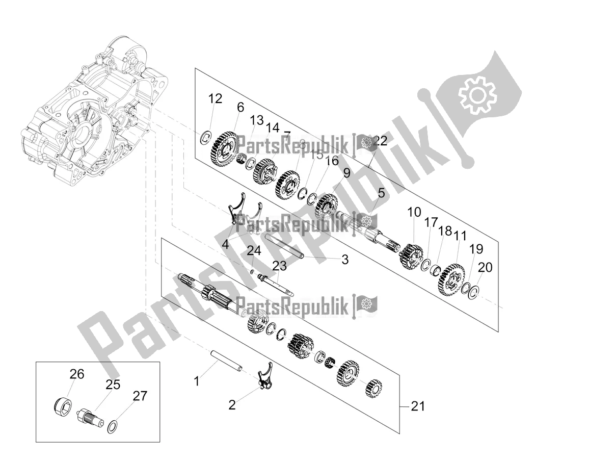 Todas las partes para Caja De Cambios - Conjunto De Engranajes de Aprilia RX 125 2020